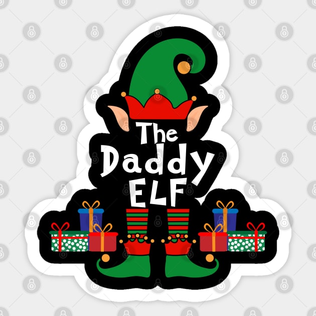 Funny Family Matching Christmas Daddy Elf Sticker by Mind Your Tee